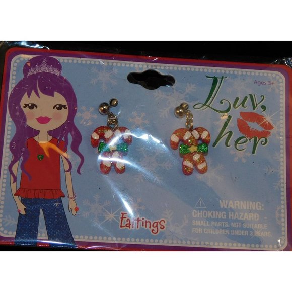 Luv Her Candy Cane Earrings - Picture 2 of 4